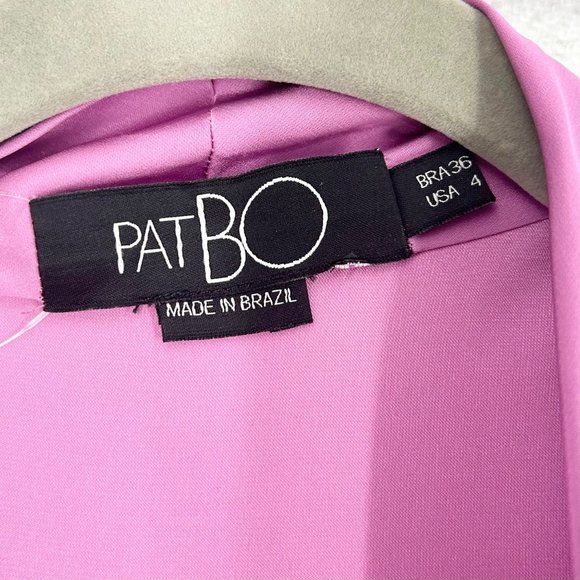 PatBo Orchid High Low Satin Ruffle Wrap Gown - Picture 7 of 9